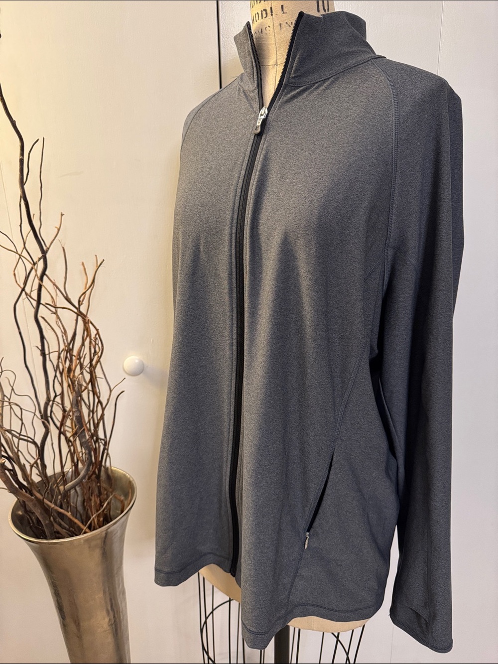 tek gear Gray Full-Zip Utility Jacket
